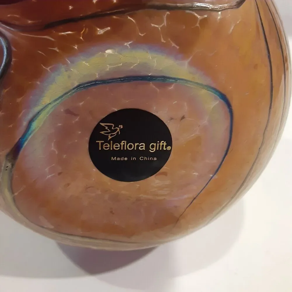 Telefloral Swirled Carnival Effect Glass Vase Ambiance Feminine